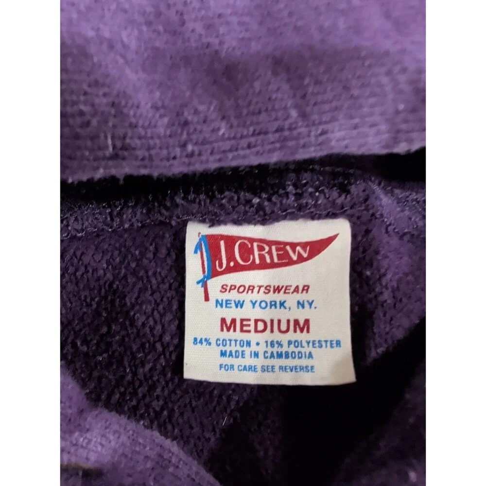 J.Crew Sportswear Purple Hoodie Adult Size Medium Cotton Blend Pullover
